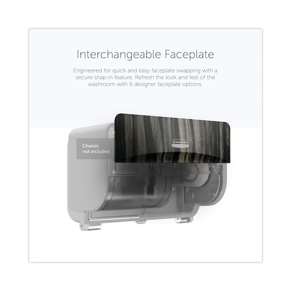 ICON Faceplate For Coreless Standard Roll Toilet Paper Dispenser, 3.56 X 12 X 1.5, Ebony Woodgrain